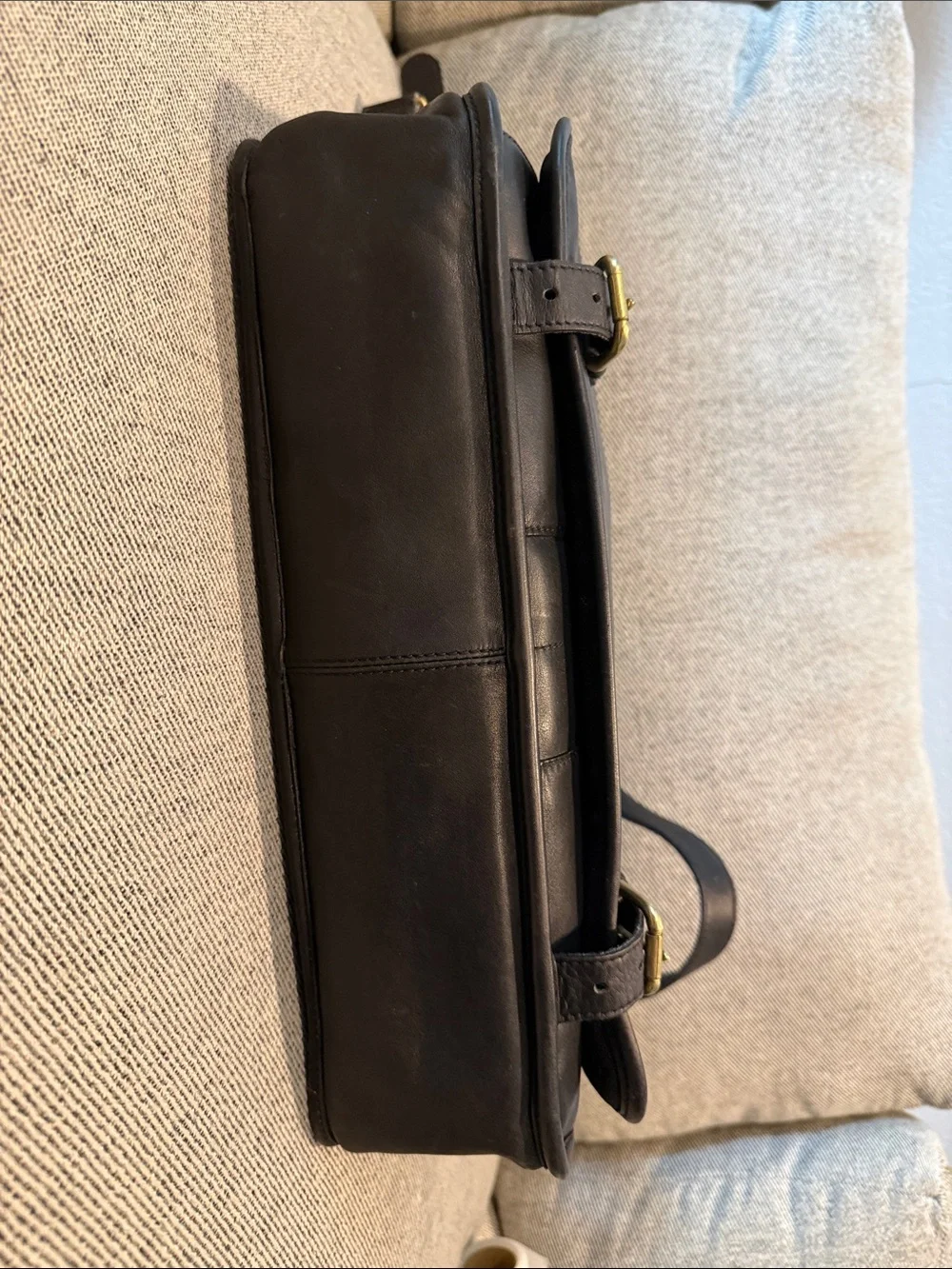 COACH Men's Leather Briefcase Messenger Bag - Black